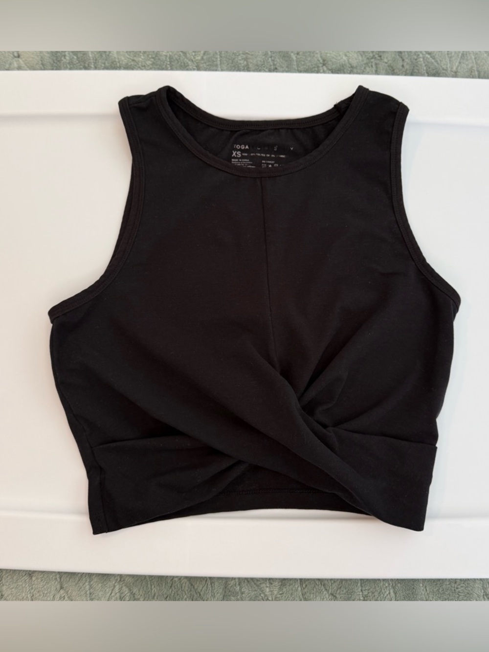 Yogalicious Black Twist-Front Crop Tank Top